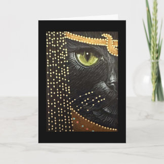 Zwarte Egyptische Kat Halloween Kaart