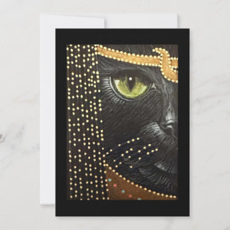 Zwarte Egyptische Kat Plat Kaart