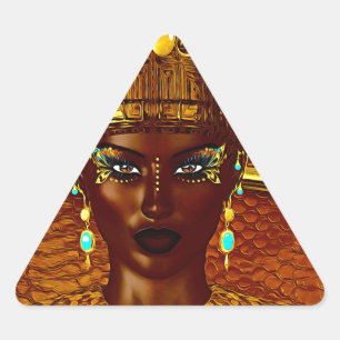 Zwarte Egyptische prinses in onze moderne digitale Driehoek Sticker