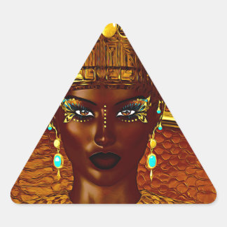 Zwarte Egyptische prinses in onze moderne digitale Driehoek Sticker