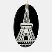 Zwarte Eiffeltower - Afbeelding Keramisch Ornament (Rechts)