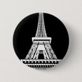 Zwarte Eiffeltower - Afbeelding Ronde Button 5,7 Cm (Voorkant)