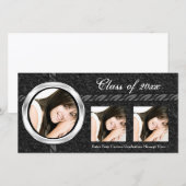 Zwarte eindexamenfoto kaart met hete uitstraling (Voorkant / Achterkant)