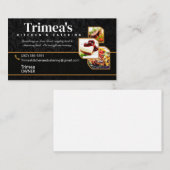 Zwarte Elegant Catering Visitekaartje (Voorkant / Achterkant)