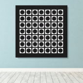Zwarte Elegant Grid-Stippen Canvas Afdruk (Insitu (Houten vloer))