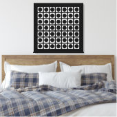 Zwarte Elegant Grid-Stippen Canvas Afdruk (Insitu (Slaapkamer))
