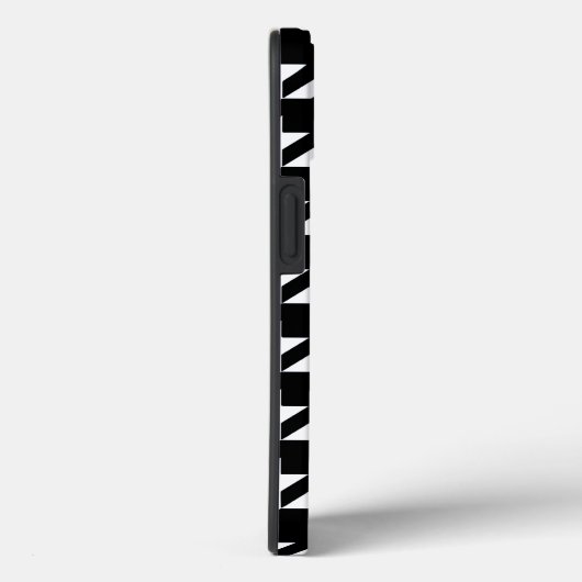 Zwarte Elegant Houndstooth met aangepaste tekst Case-Mate iPhone Case (Achterkant / Rechts)