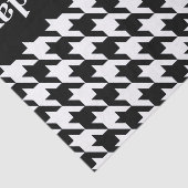 Zwarte Elegant Houndstooth met aangepaste tekst Tissuepapier (Detail)