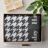 Zwarte Elegant Houndstooth met aangepaste tekst Tissuepapier (Geschenk)