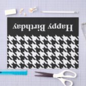 Zwarte Elegant Houndstooth met aangepaste tekst Tissuepapier (Craft)