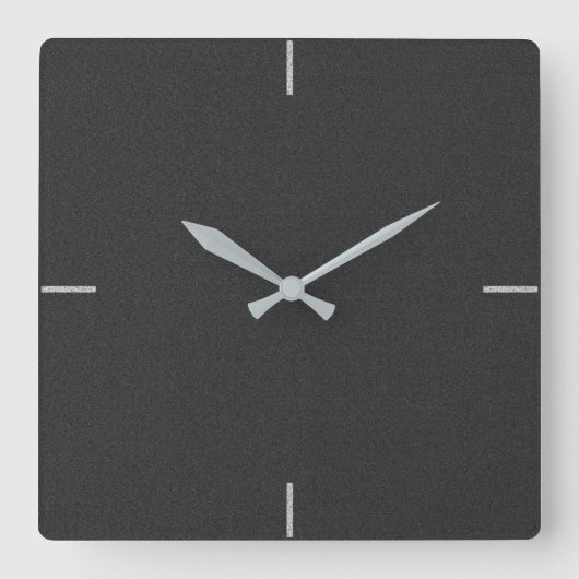 Zwarte Elegant Minimale wandklok Vierkante Klok (Voorkant)