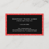 Zwarte Elegant rode en witte Zebra Pattern-accesso Visitekaartje (Achterkant)