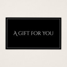 Zwarte Elegante Cadeaubonkaart voor Zakelijk Gebru