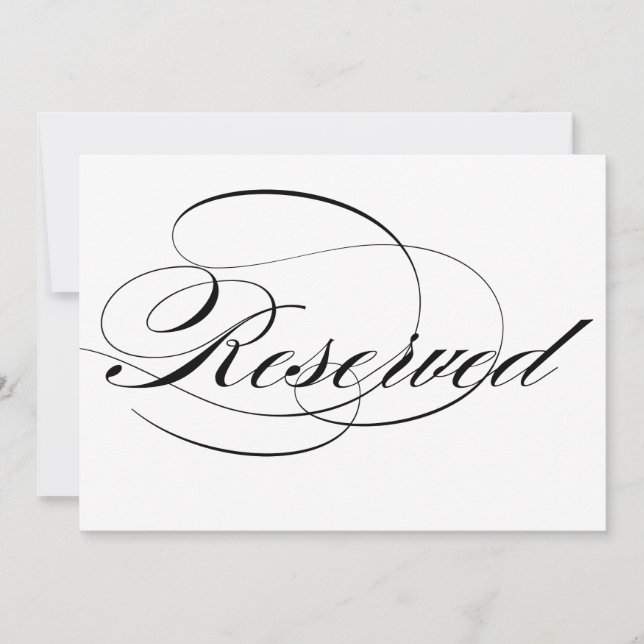Zwarte Elegante Calligrafie Script Gereserveerd Hu (Voorkant)