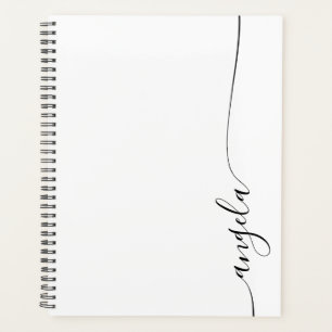 Zwarte Elegante Delicate Signature Schrift Planner