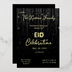 Zwarte Elegante Eid-viering Eid-feest uitnodiging