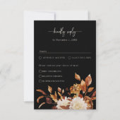 Zwarte Elegante Herfst RSVP Kaartje (Voorkant)