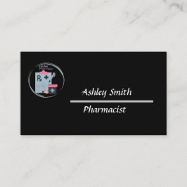 Zwarte elegante minimalistische apotheek visitekaartje