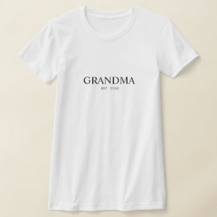 Zwarte Elegante Moderne Oma T-shirt