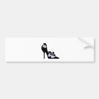 Zwarte elegante schoenen met hoge hakken. Fantasti Bumpersticker