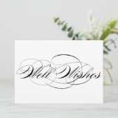 Zwarte Elegante Script Gelukwensen Bruiloft Bord Kaart (Staand voorkant)