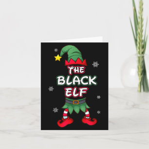 Zwarte Elf Kerst Pyjama Pjs Matching Familie Gr Kaart