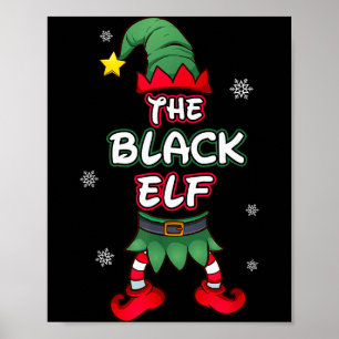 Zwarte Elf Kerst Pyjama Pjs Matching Familie Gr Poster