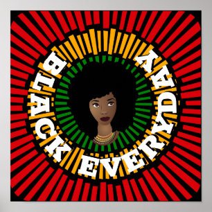 Zwarte Elke dag, Rays of Sun, Black Woman Poster