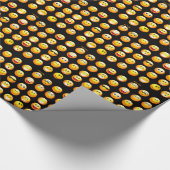 zwarte emojus cadeaupapier (Hoek)