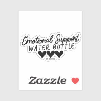 Zwarte Emotionele Ondersteuning Waterfles Sticker