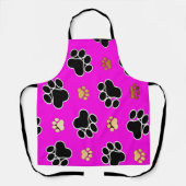 Zwarte en beige hondenpoot schort (Voorkant)