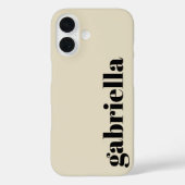 Zwarte en beige oude Typografie Persoonlijke naam Case-Mate iPhone Case (Achterkant)