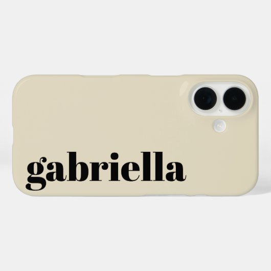 Zwarte en beige oude Typografie Persoonlijke naam Case-Mate iPhone Case (Achterkant (horizontaal))