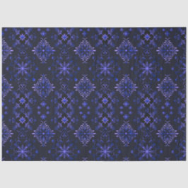 Zwarte en Blauwe Bloemen Sneeuwvlok Kerstmis Tissuepapier