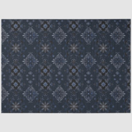 Zwarte en Blauwe Bloemen Sneeuwvlok Kerstmis Tissuepapier