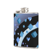 Zwarte en blauwe kubussen en harten heupfles (Links)