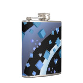 Zwarte en blauwe kubussen en harten heupfles (Rechts)