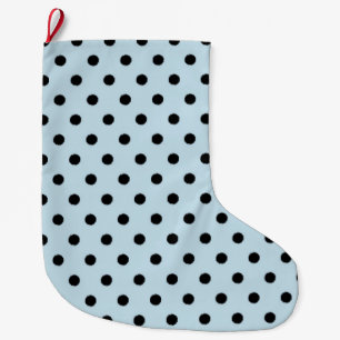 Zwarte en blauwe poka Dots Grote Kerstsok