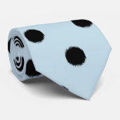 Zwarte en blauwe poka Dots Stropdas (Opgerold)