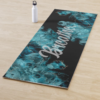 Zwarte en blauwe rook yoga mat