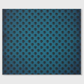 Zwarte en blauwe schedel Patroon Cadeaupapier (Vlak)