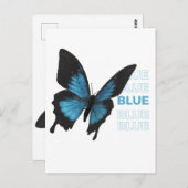 Zwarte en blauwe vlinder briefkaart (Voorkant / Achterkant)