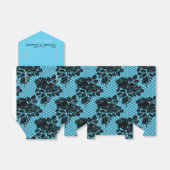 Zwarte en Blauwgroen blauwe bruiloft Bedankdoosjes (Uitgevouwen)