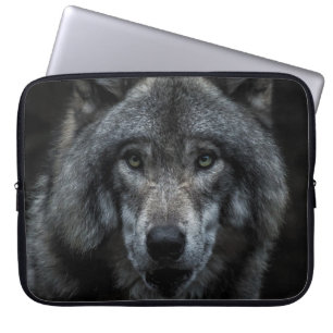ZWARTE EN BROEIENDE WOLF-SCHIJVEN LAPTOP SLEEVE