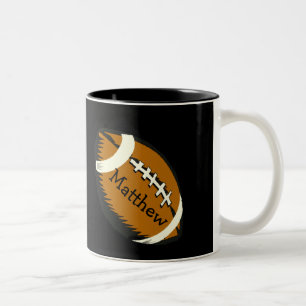 Zwarte en bruine Football Mok