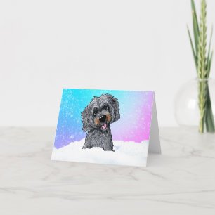 Zwarte en bruine Goldendoodle Kaart
