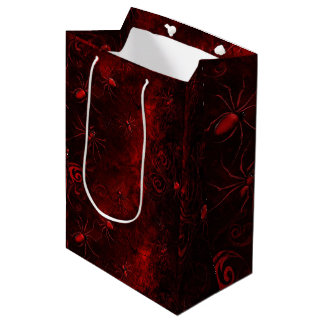 Zwarte en dieprode reuzen spin gothic cadeautas