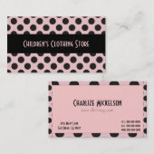 Zwarte en Eggshell Polka Dots-kaarten Visitekaartje (Voorkant / Achterkant)