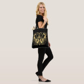 Zwarte en Faux Gold Skulls Draagtas (Op model)