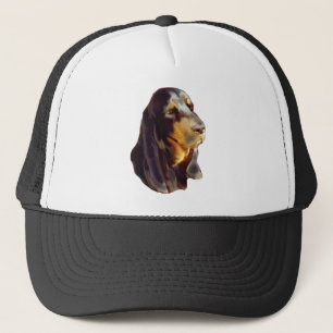 zwarte en geelbruine hond trucker pet